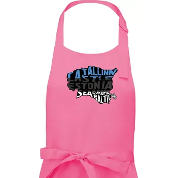 Kuchyňská zástěra Mapy - názvy měst - Estonsko - Dámská zástěra na vaření - Univerzální velikost ( Růžová )