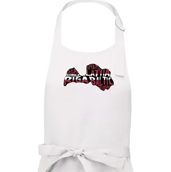 Kuchyňská zástěra Mapy - názvy měst - Lotyšsko - Dámská zástěra na vaření - Univerzální velikost ( Bílá )