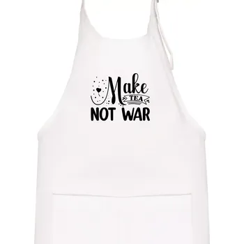 Kuchyňská zástěra Make tea not war - Dětská zástěra na vaření - Univerzální velikost ( Bílá )