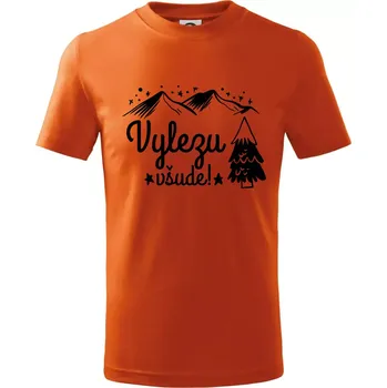 Vylezu všude - hory - Tričko dětské bavlněné - 98 cm / 2 roky ( Oranžová )