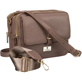 Kabelka Módní dámská taška přes rameno z ekokůže Barva: Hnědá