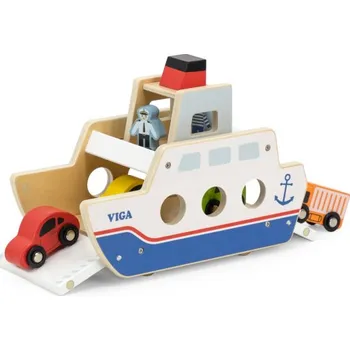 Dřevěná hračka VIGA 44684 Dřevěný trajekt