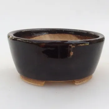 Květináč Keramická bonsai miska 7,5 x 7 x 3,5 cm černá