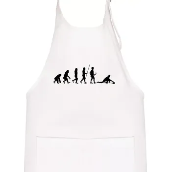 Kuchyňská zástěra Evoluce curling - Dětská zástěra na vaření - Univerzální velikost ( Bílá )