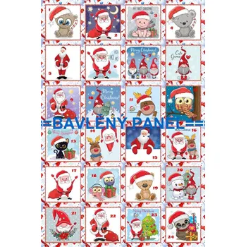 Panel bavlna - Adventní kalendář-124-91 Velikost: 60x40cm