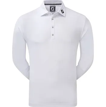 Pánské tričko FootJoy Thermocool Self pánské polo s dlouhým rukávem, bílé pánské, M