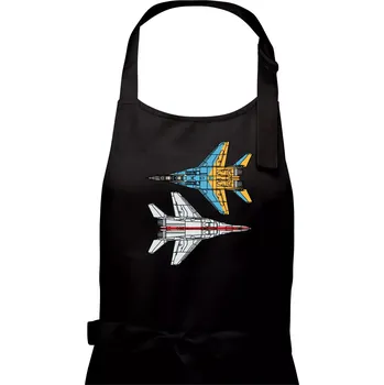 Kuchyňská zástěra Mig 29 Fulcrum ze spoda a ze zhora - Pánská zástěra na vaření - Univerzální velikost ( Černá )