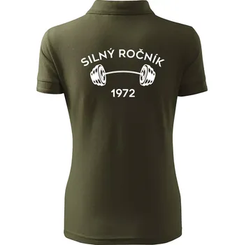 Silný ročník - Letopočet 1972 - Polokošile dámská Pique Polo - S ( Military )