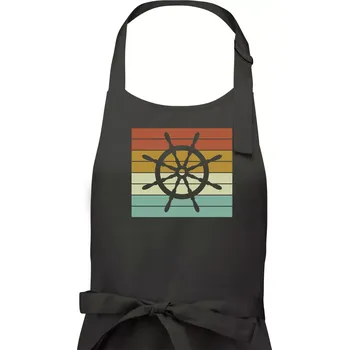 Kuchyňská zástěra Vintage kormidlo - Dámská zástěra na vaření - Univerzální velikost ( Tmavá břidlice (šedá se zeleným nádechem) )