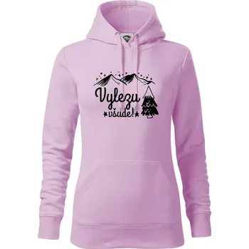 Dámská mikina Vylezu všude - hory - Mikina dámská Cape s kapucí - XS ( Orchid )