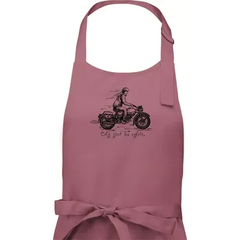 Kuchyňská zástěra Celý život na výletě - motorka - Dámská zástěra na vaření - Univerzální velikost ( Starorůžová )