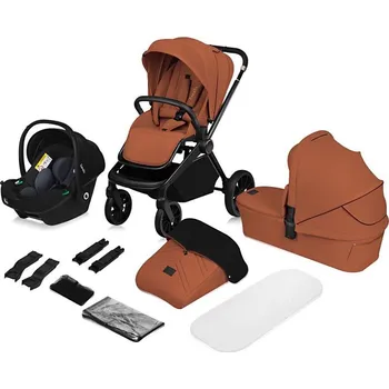 Kočárek Lionelo - Kombinovaný kočárek 3v1 MIKA PLUS Brown Rust