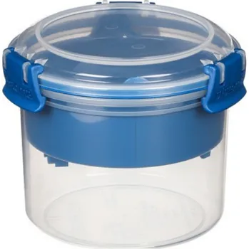 Svačinový box SISTEMA Krabička na jogurt a müsli, 2 komory+lžíce, SISTEMA, 530ml, mix barev Barva krabiček SISTEMA: Modrá