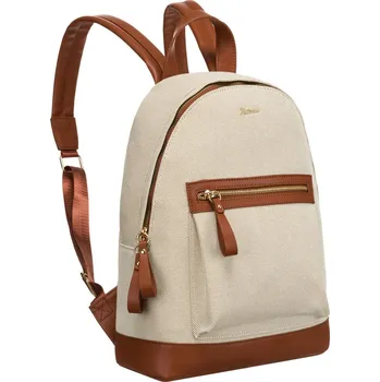 Městský batoh Velký, městský dámský batoh s vnější kapsou Barva: béžová || hnědý