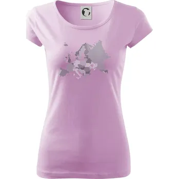 Dámské tričko Mapa Evropy - srdce v Ukrajině - Dámské triko Pure - XS ( Orchid )