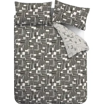 Povlečení Černé/šedé povlečení na dvoulůžko 200x200 cm Blocks – Catherine Lansfield ID_1800657