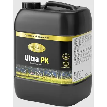 Hnojivo Gold Label Ultra PK 10L (Gold Label Ultra PK Flower Stimulator je vysoce účinný květový stimulátor navržený pro maximalizaci produkce květů a zlepšení jejich kvality během generativní fáze růstu rostlin. Objem 10 L.)