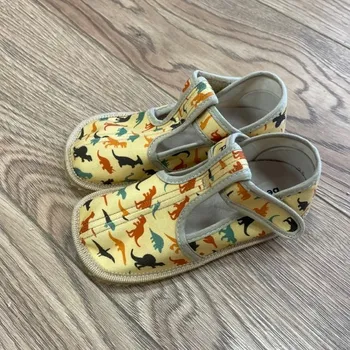 Dívčí obuv Beda barefoot Bačkůrky zúžené (SLIM) - Dinosaurs, Boty Beda Velikost: 23