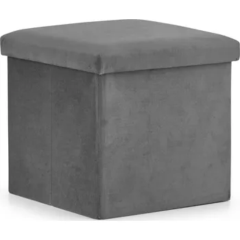 Taburet Šedý skládací taburet FURELA VELVET L 38 x 38 x 38 cm