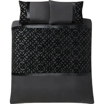 Povlečení Černé sametové povlečení na dvoulůžko/prodloužené 230x220 cm Lattice Cut – Catherine Lansfield ID_1801023