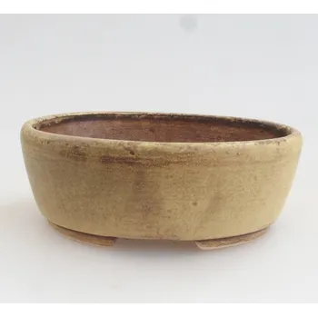 Květináč Keramická bonsai miska 9,5 x 8 x 3 cm žlutá