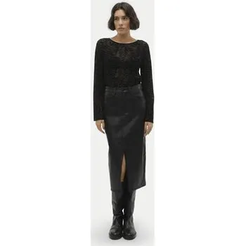 Dámská sukně Vero Moda Sukně z imitace kůže Veri 10311707 Černá Regular Fit S