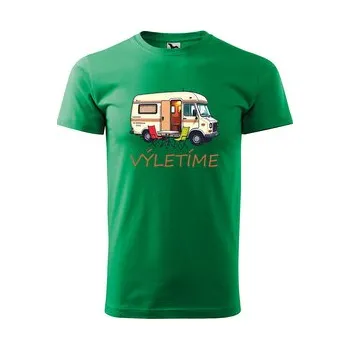 Pánské tričko Tričko s potiskem Výletíme: zelené 4XL