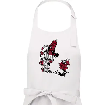 Kuchyňská zástěra Mapy - názvy měst - Dánsko - Pánská zástěra na vaření - Univerzální velikost ( Bílá )