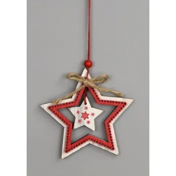 Vánoční dekorace Závěsná červená hvězda