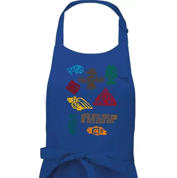 Kuchyňská zástěra Mayové - ikony příšery - Dámská zástěra na vaření - Univerzální velikost ( Královská modrá )