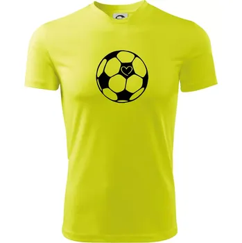 Pánské tričko I love fotbal míč - Pánské triko Fantasy sportovní (dresovina) - 2XL ( Neonově žlutá )