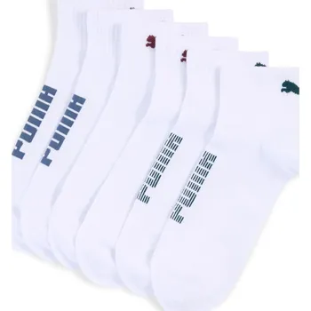 Dámské ponožky Puma Rib Logo Quarter 3P 94721803 - white various logo colors 43/46