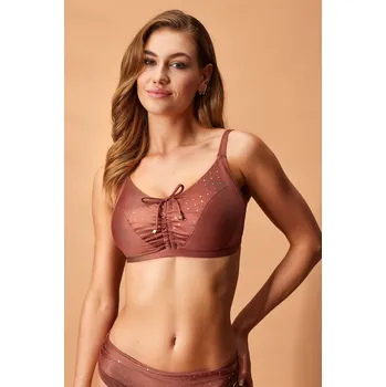 Dámské plavky Horní díl plavek Glitter Brown protetických po ablaci