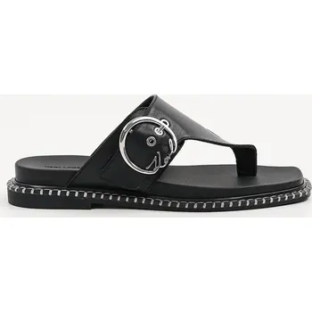 Dámské žabky Kožené žabky Karl Lagerfeld KLEO dámské, černá barva, na plochém podpatku, KL81325 KL81325.000 99X, EUR 39