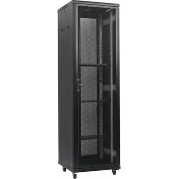 XtendLan 47U/600x800 stojanový, černý, perforované dveře a záda