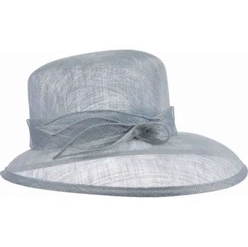 Šála SEEBERGER Cloche bledě modrý slavnostní klobouk s ozdobou - ze sisálové slámy Velikost: Unisize (S-XL)