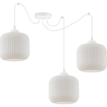 Závěsné svítidlo Riffle Spider, 3x bílé skleněné stínítko, w