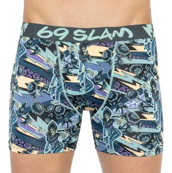Boxerky Pánské boxerky 69SLAM fit bali pendet XL MBYBET-PO - modré s tanečnicí Možnost vrácení zboží ZDARMA do 120 dnů!