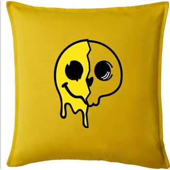 Polštář Yin & Yang lebka smajlík - Polštář 50x50 - 50x50 - Pouze potah ( Žlutá )