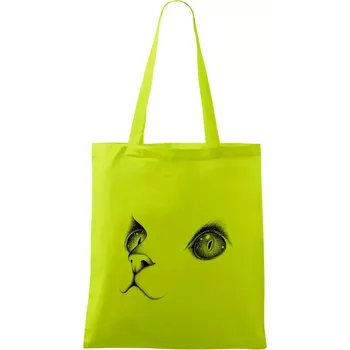 Kočičí oči černé - Taška bavlněná - 42 x 38 cm ( Limetková )