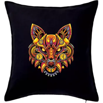 Polštář Steampunk liška barevná - Polštář 50x50 - 50x50 - Pouze potah ( Černá )