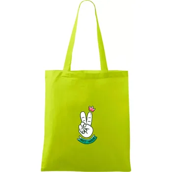 Victory ruka - not war - Taška bavlněná - 42 x 38 cm ( Limetková )