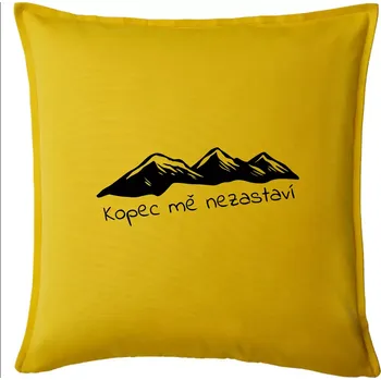 Polštář Kopec mě nezastaví - hory - Polštář 50x50 - 50x50 - Pouze potah ( Žlutá )