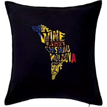 Polštář Mapy - názvy měst - Polsko - Polštář 50x50 - 50x50 - Pouze potah ( Černá )