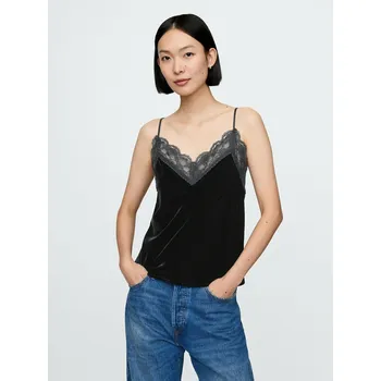 Dámské tričko GAP Dámské Sametové tílko s krajkou GAP Černá L (2569927)