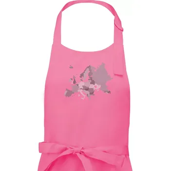 Kuchyňská zástěra Mapa Evropy - srdce v Ukrajině - Dámská zástěra na vaření - Univerzální velikost ( Růžová )