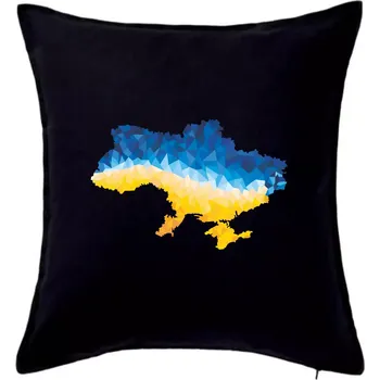 Polštář Mapa Ukrajiny polygony - Polštář 50x50 - 50x50 - Pouze potah ( Černá )