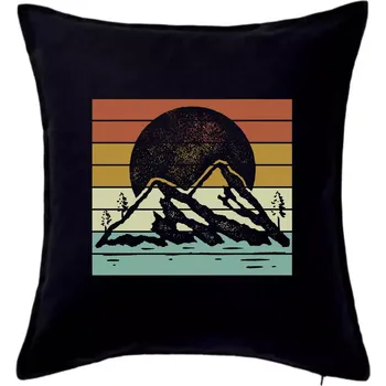 Polštář Vintage hory - Polštář 50x50 - 50x50 - Pouze potah ( Černá )