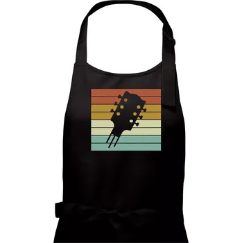 Kuchyňská zástěra Vintage kytara - Pánská zástěra na vaření - Univerzální velikost ( Černá )