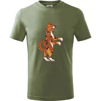 Dětská móda Mayové - zvířata tygr - Tričko dětské bavlněné - 134 cm/8 let ( Khaki )